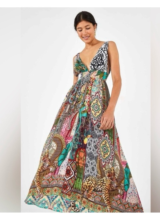 Farm Rio Dresses & Skirts - FARM Rio Multicolor Printed Maxi Dress with Deep V